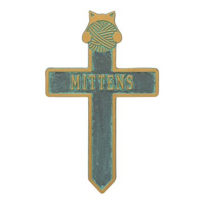 Kitten And Cross Pet Verde Dedication Plaque